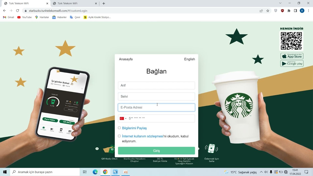 Starbucks İnternetine Nasıl Bağlanılır? (Bilgisayardan)