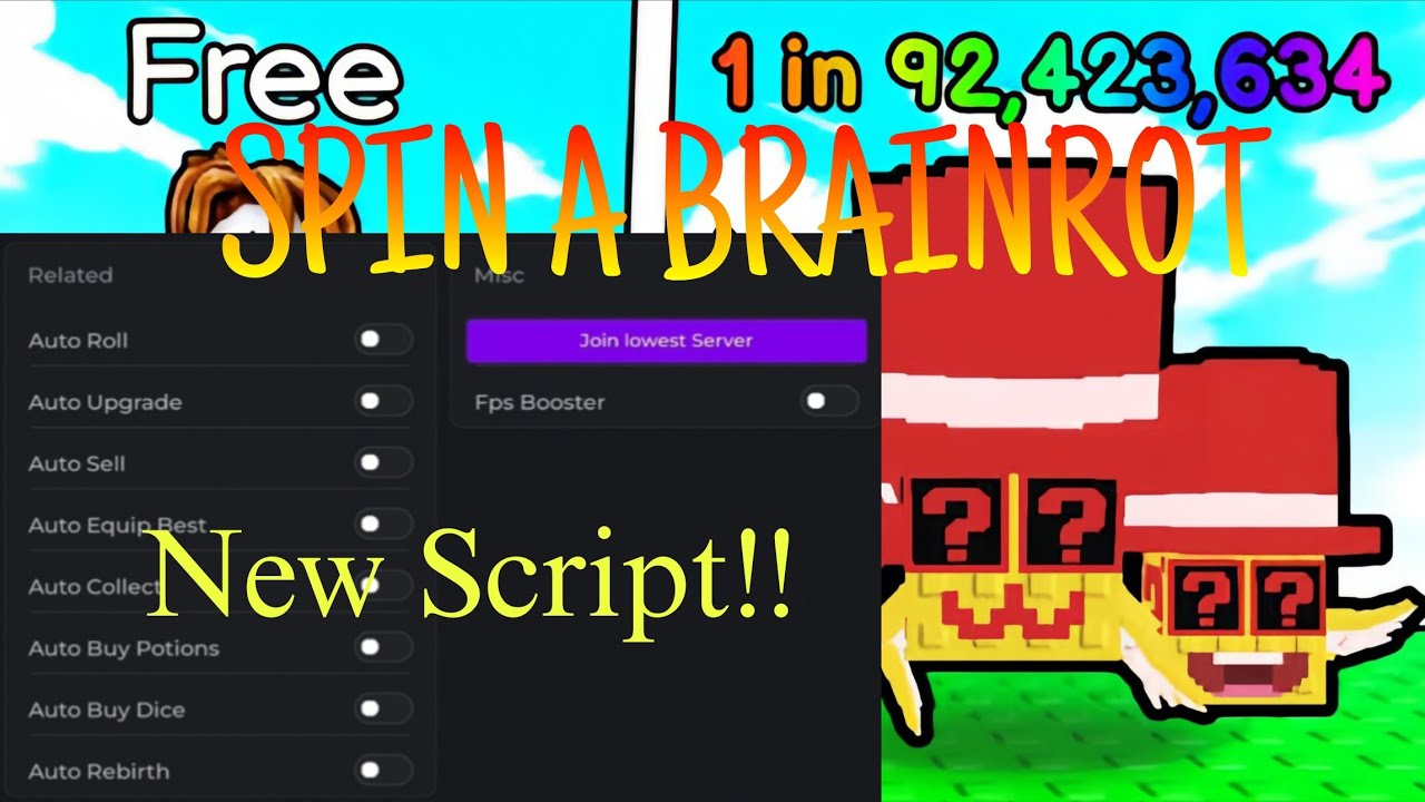 [New Script] Script Spin A Brainrot Roblox | Auto Roll, Auto But Dice, Auto Upgrade, Etc