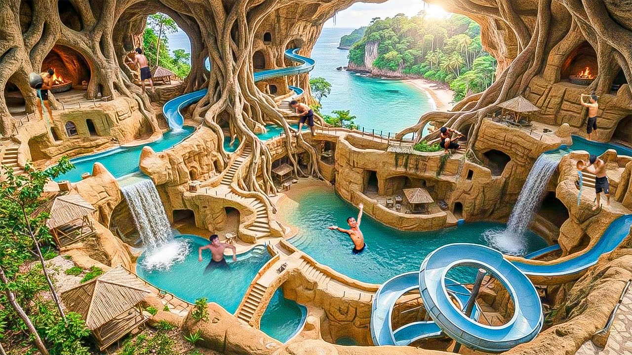 300 Days Building Clay Living Space for 1000+ People with Modern Carved Design Using Primitive Tool