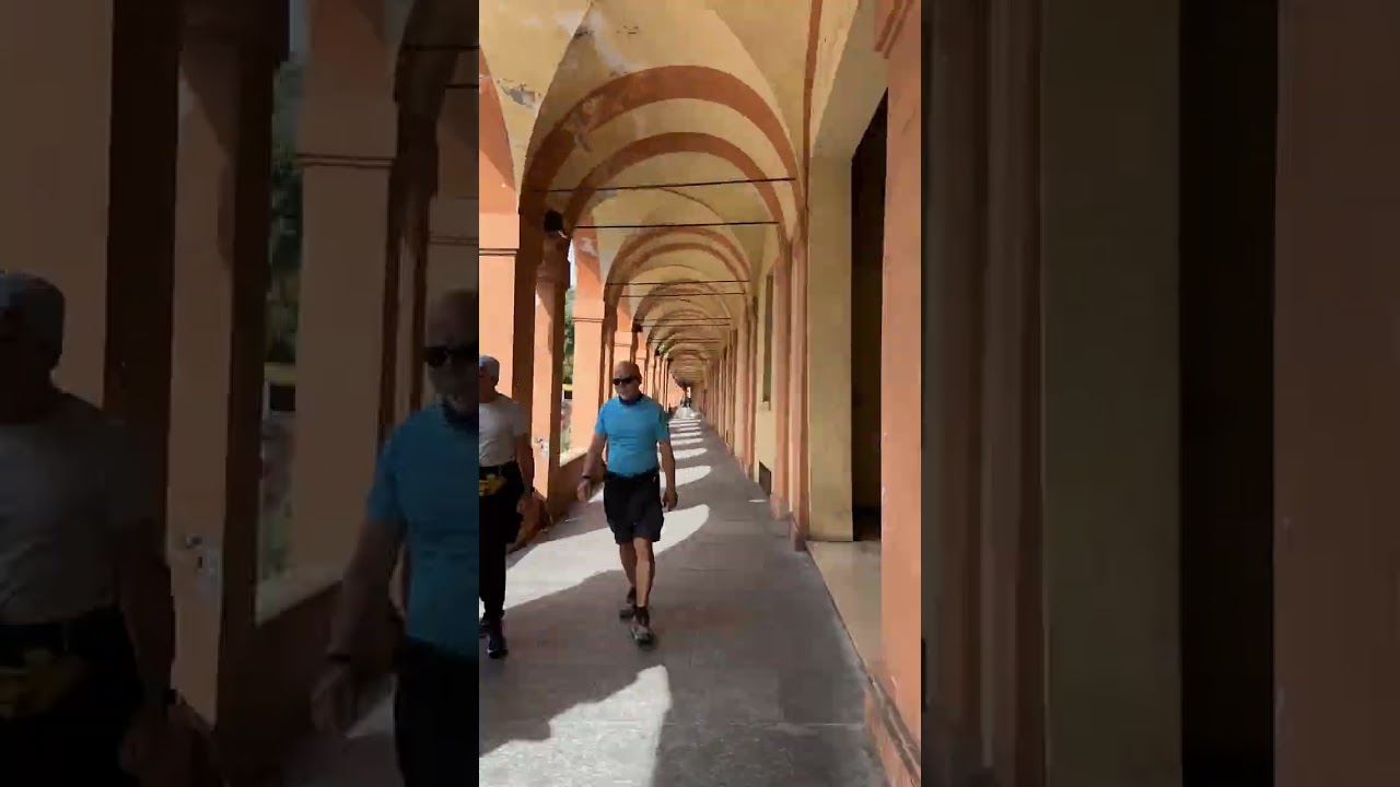 Walking along the Bologna Portico