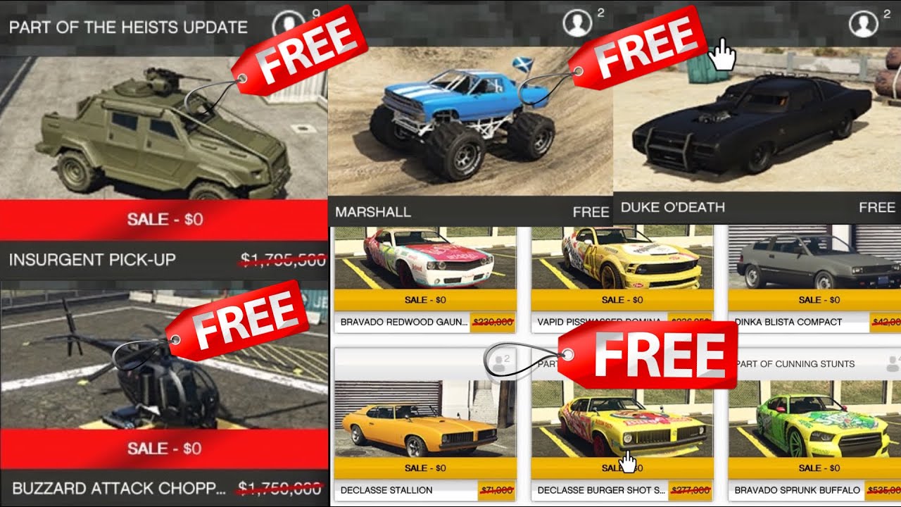 How Do I Have All These 11 Vehicles For Free in Gta Online ? No Twitch Prime No Rockstar Social Club