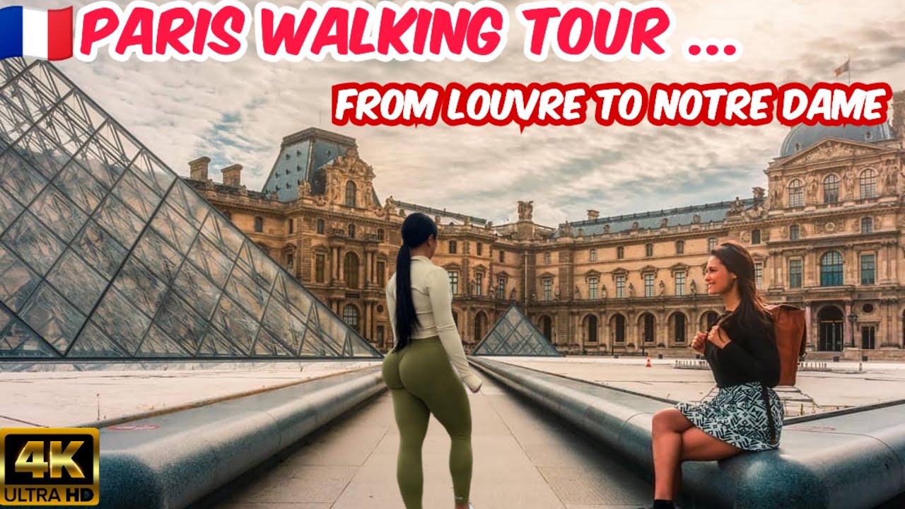 France 🇫🇷| Paris | walking tour | louvre | Notre Dame | walk with me | from louvre to Notre Dame 4K