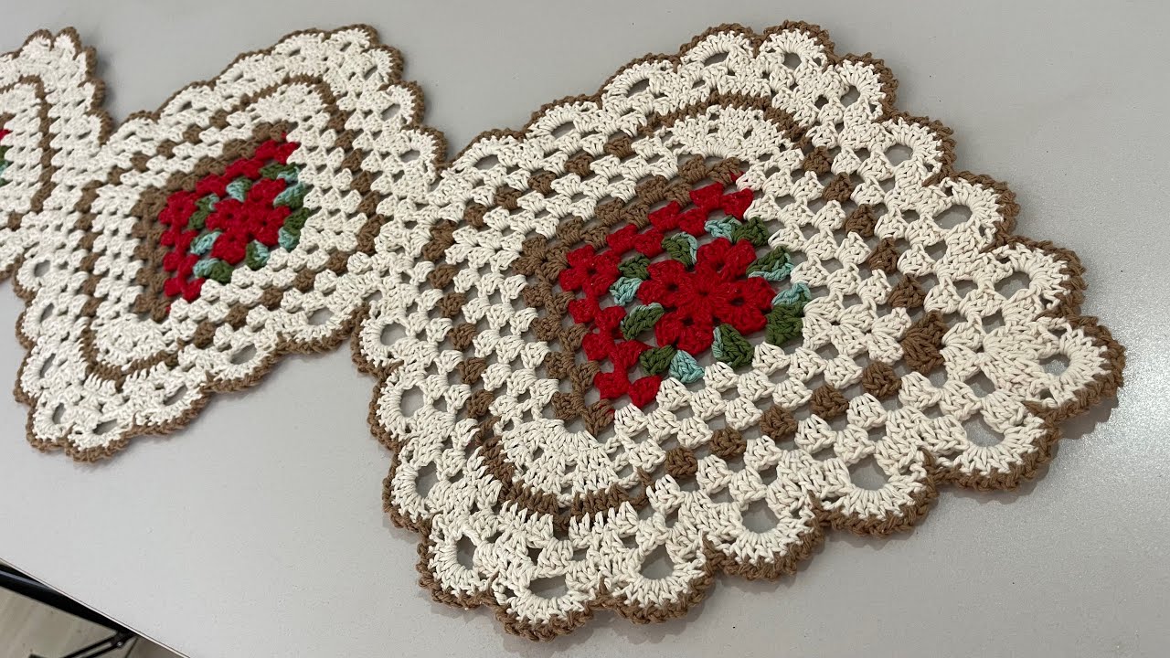 trilho de mesa em crochê nova versao passo a passo