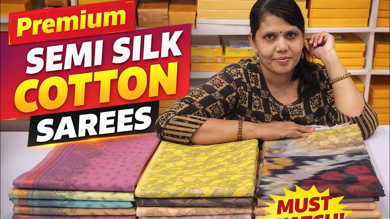 ✨ Semi Silk Cotton Sarees LIVE | Premium Feel Everyday Comfort 🌸