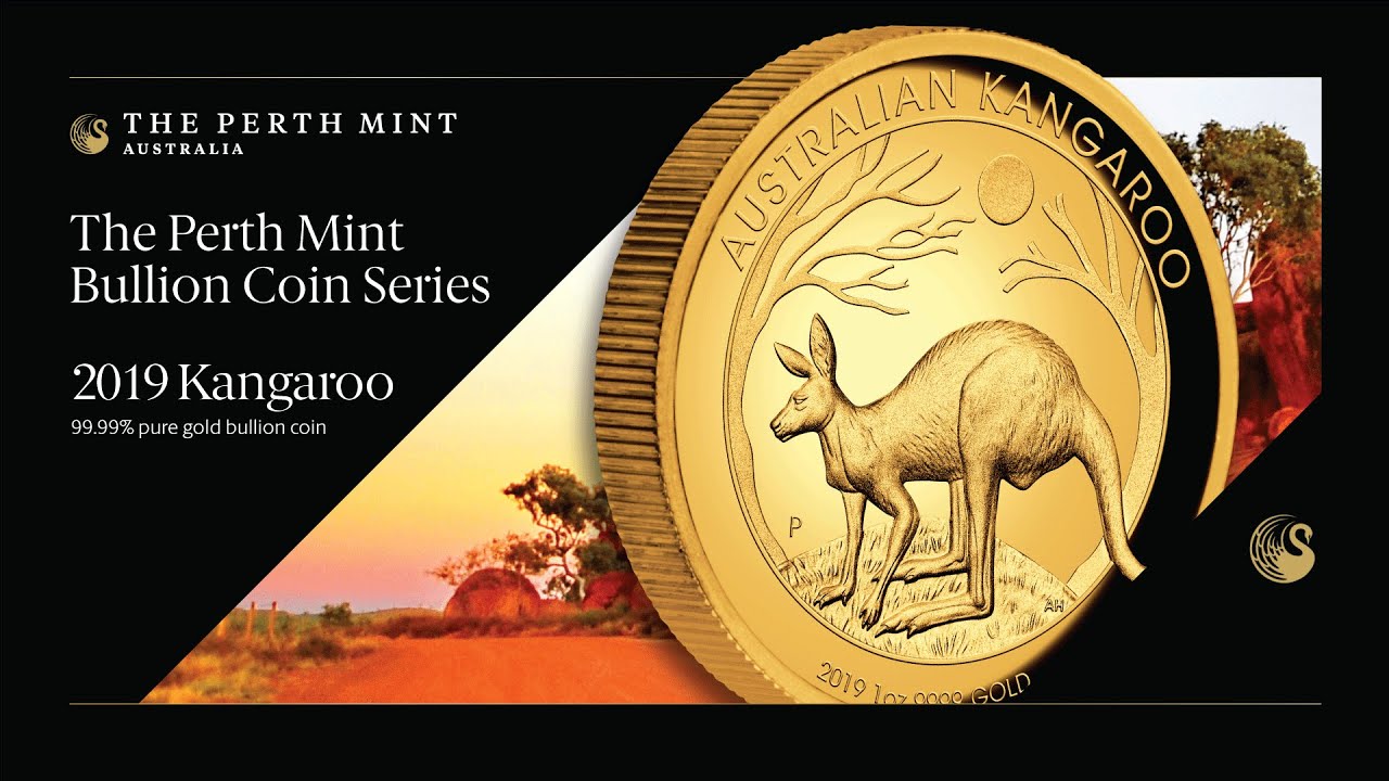 Close up look at 2019 Australian Kangaroo gold bullion coins