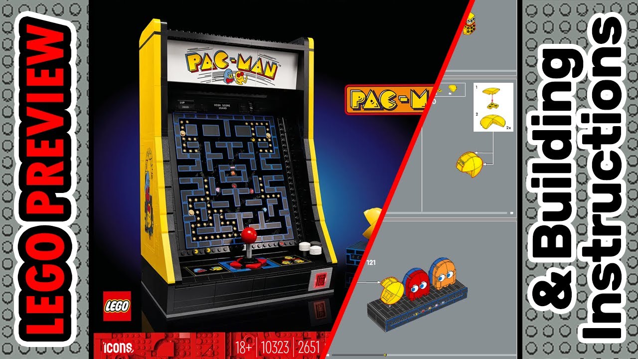PREVIEW: 10323, LEGO ICONS, PAC-MAN Arcade​ & Building Instructions! LEGO 2023