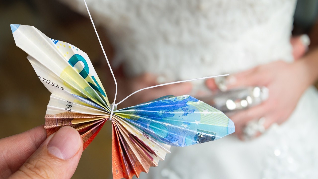 Super einfach einen Schmetterling aus Geldscheinen als Geldgeschenk falten