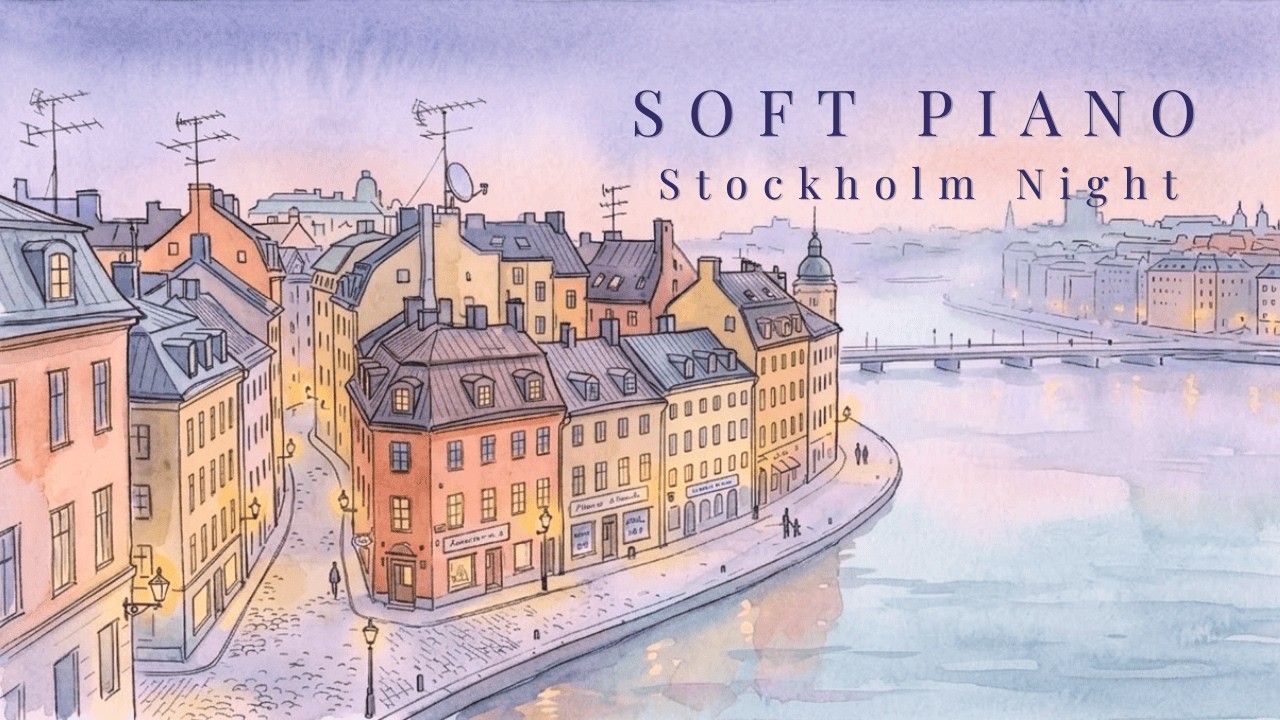 3 Hour Study Music – Dark Academia Soft Piano | Stockholm Gamla Stan Lights