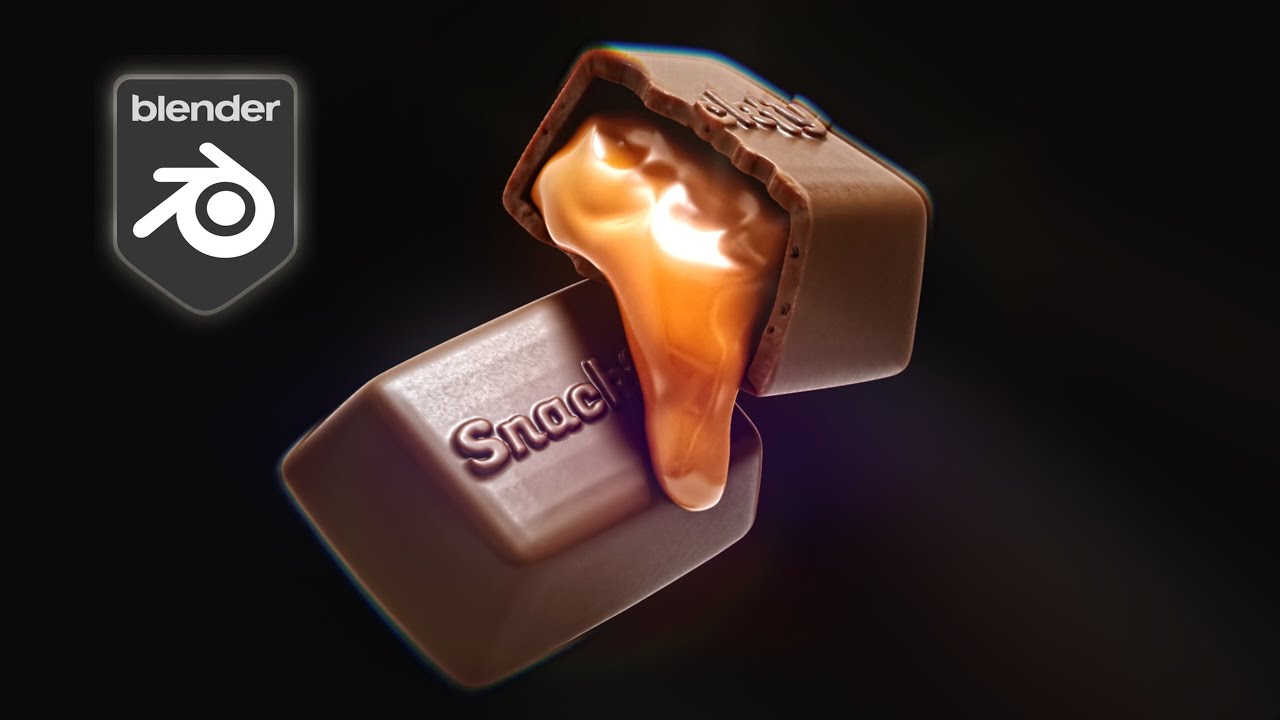 BLENDER 3D: MAKING a 3D CARAMEL CHOCOLATE (FULL PROCESS)