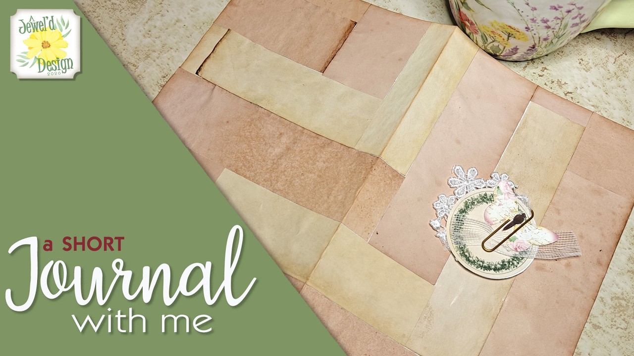Whale Bone Journal Page - Coffee dye & Eco dyed strips - a short #craftwithme