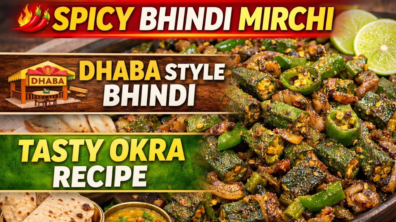 “Bhindi Mirchi Sabzi Recipe | Dhaba Style Spicy Okra Stir Fry | Easy Indian Recipe”