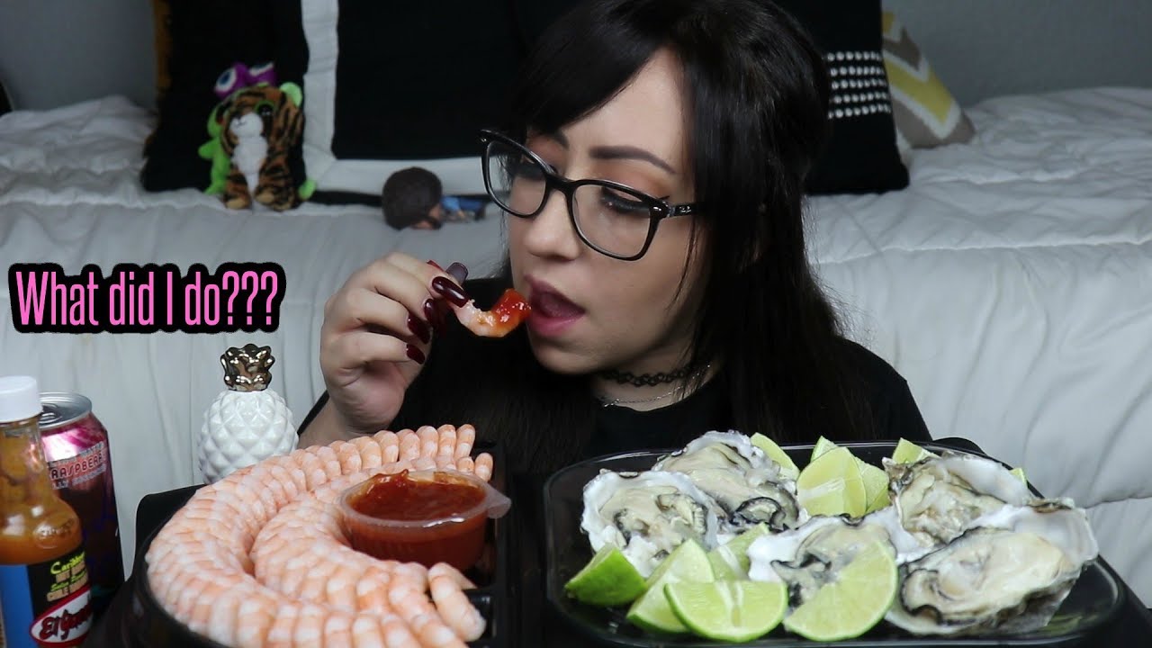 RAW OYSTERS AND SHRIMP MUKBANG | EATING SHOW