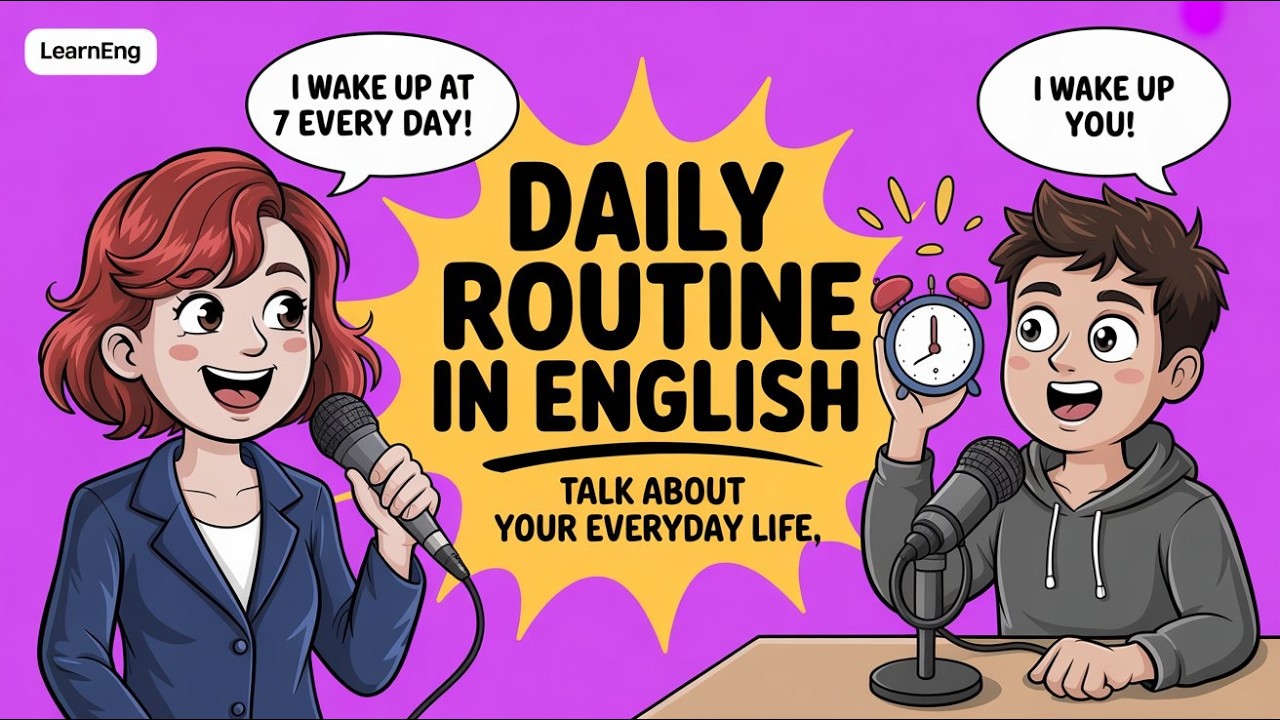 Talk About Your Daily Routine in English | Beginner Phrases & Time Words | LearnEng | Podcast