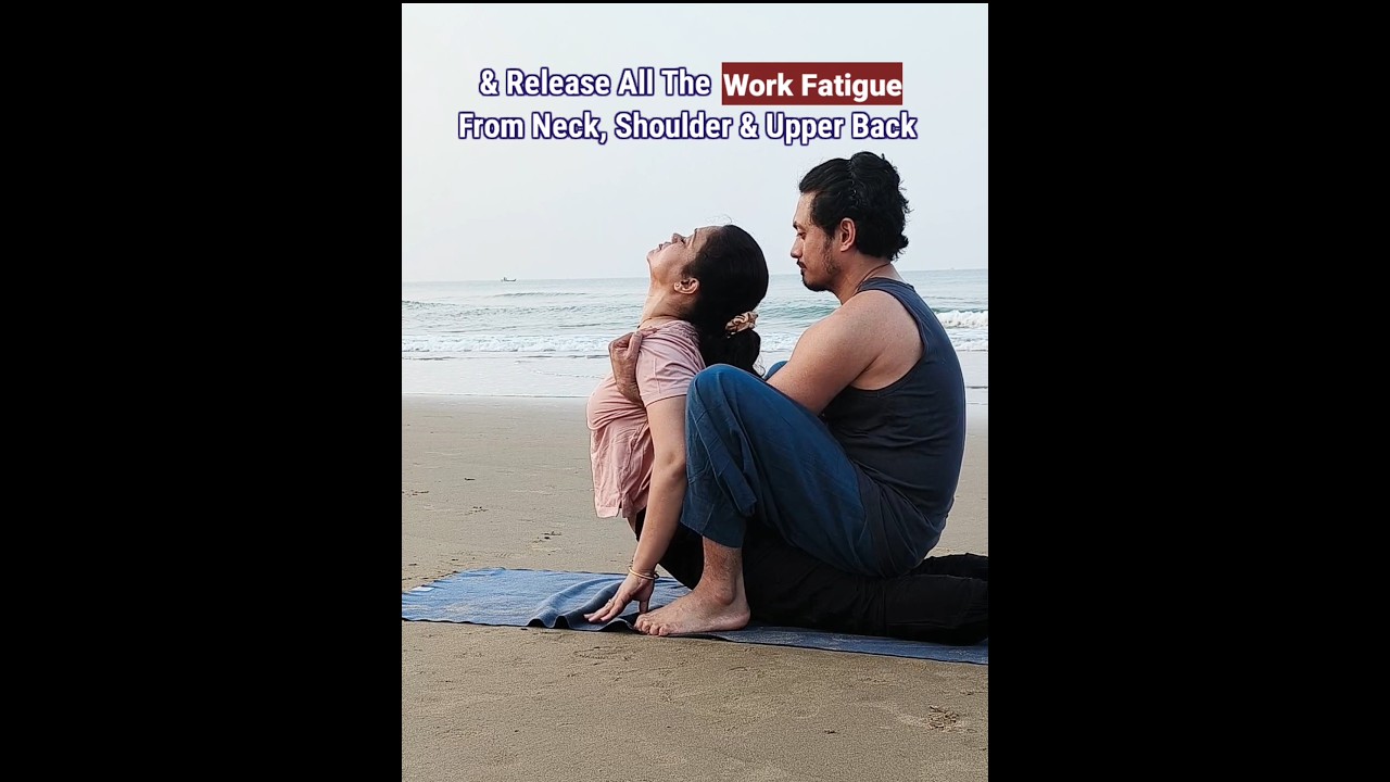 Couple Stretches to Release All Fatigue #shortfeed #shortsviral #coupleyoga