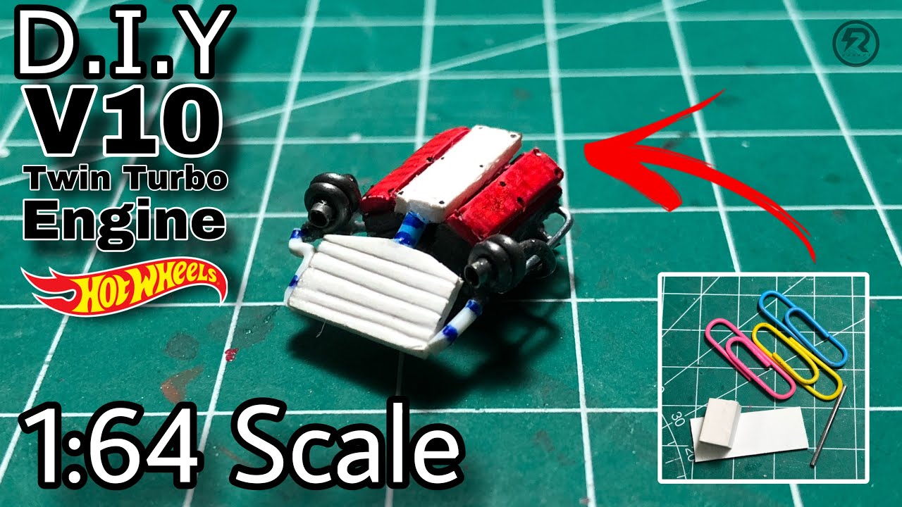 How to Make V10 Twin Turbo Engine for Hotwheels | D.I.Y | 1:64 Scale