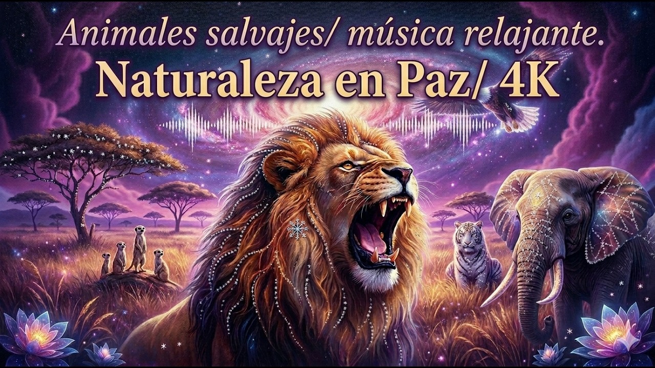 Animales salvajes/ música relajante. Naturaleza en Paz/4K