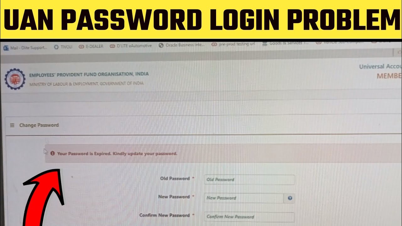 your password is expired to change password unified portal | epfo new error solution | pf password
