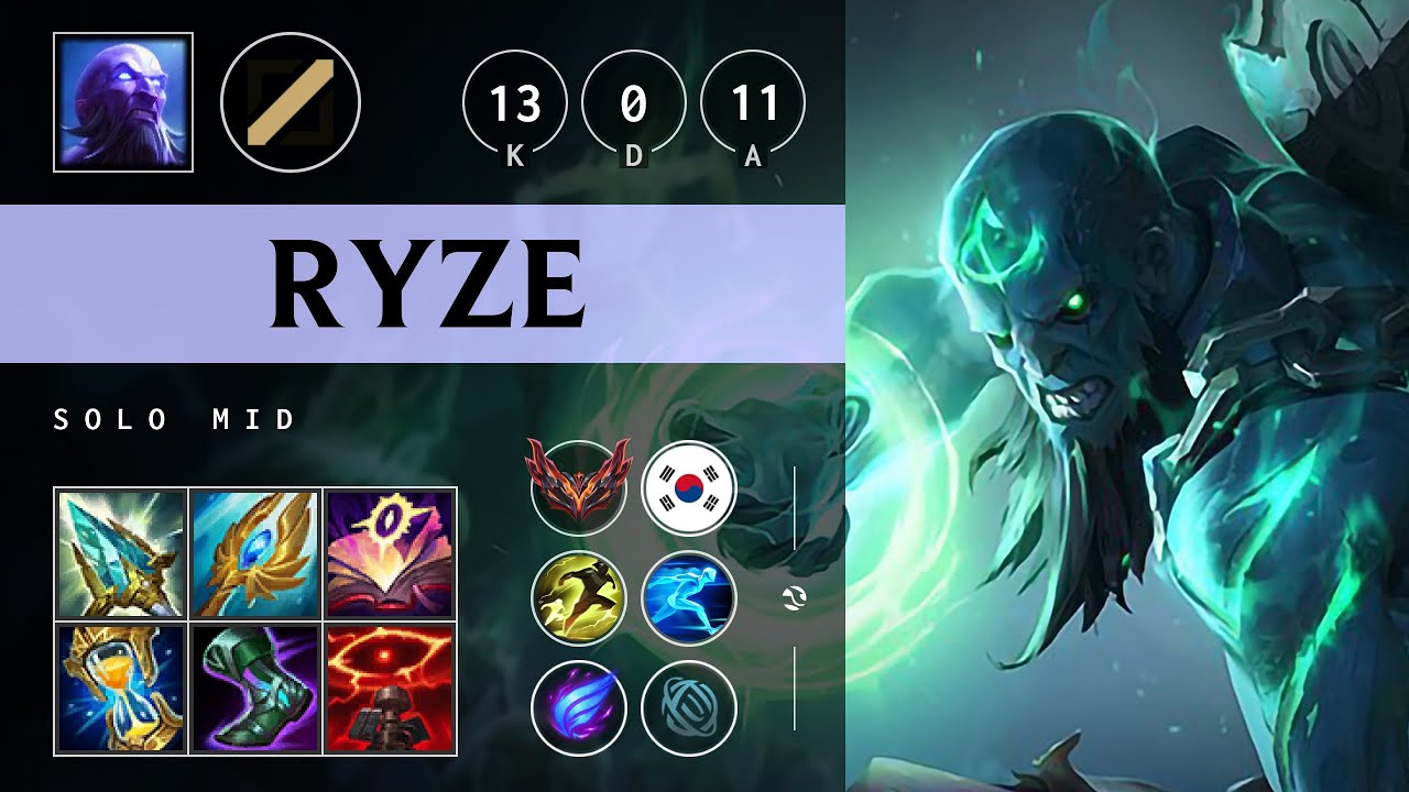 Ryze Mid vs Diana - KR Grandmaster Patch 25.07
