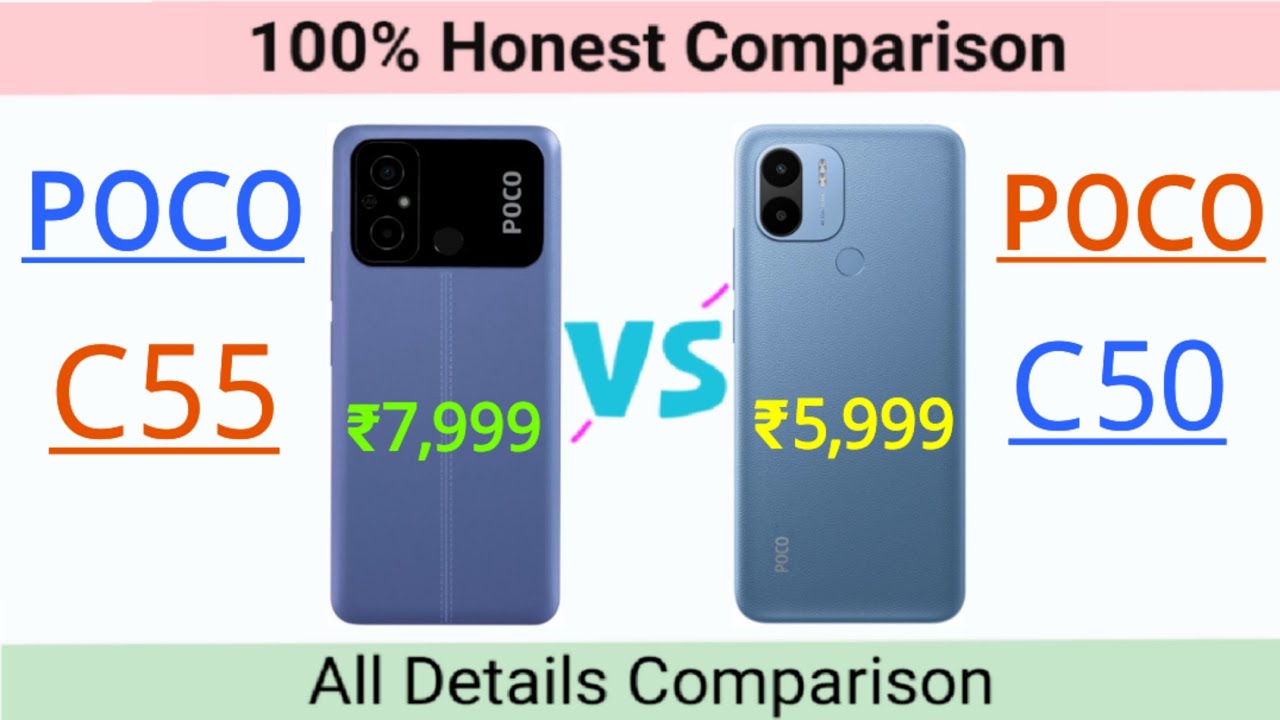 Poco C55 vs Poco C50 // c50 vs c55 // c55 vs c50 💥 @thetechnicalgyan   #poco  #4g  #c55vsc50