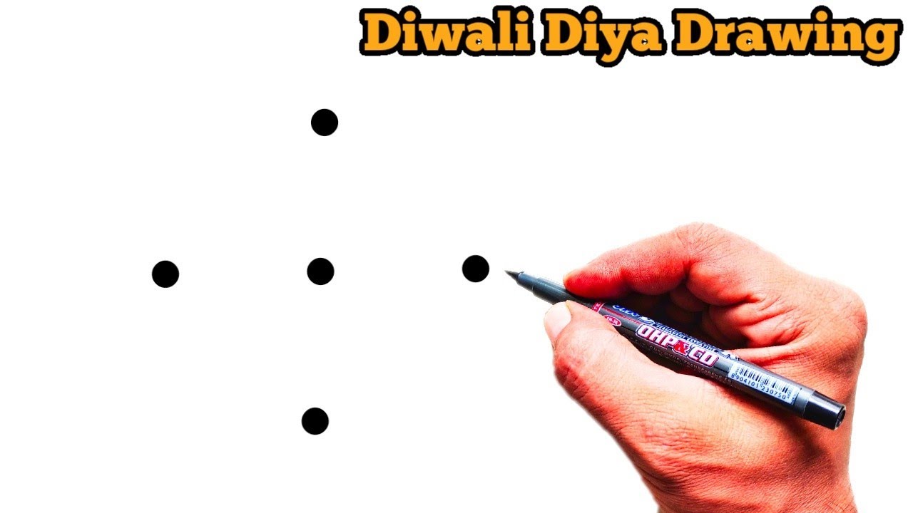 Diwali Diya Drawing | Diya Drawing From Dots | Dots Drawing | Festival Drawing