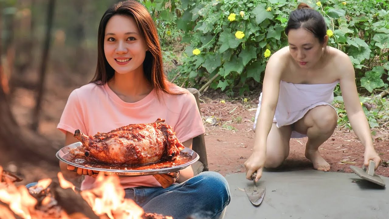 Green Life: Traditional Crispy Pork Recipe & Harvesting Fresh Squash to Sell at the Market! 🥩🎋