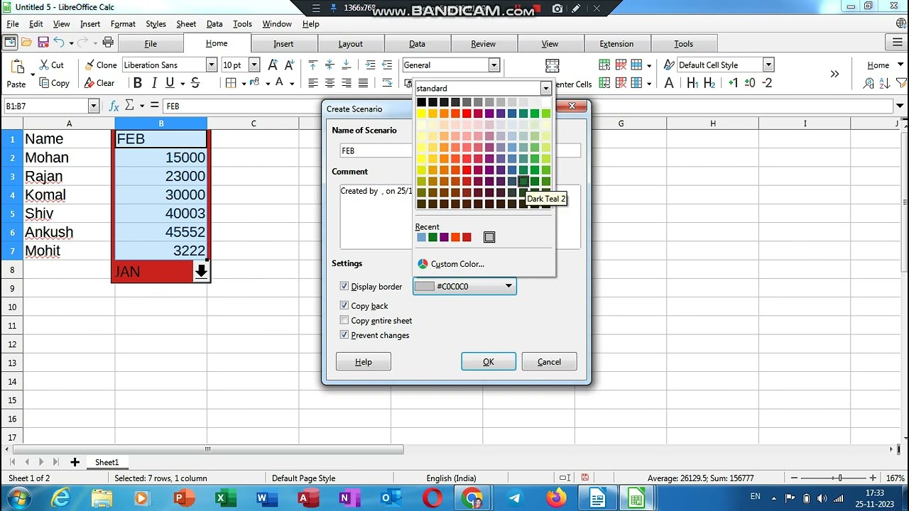 Scenario Manager in libreoffice calc | How to use the Scenario Manager function in Libreoffice calc