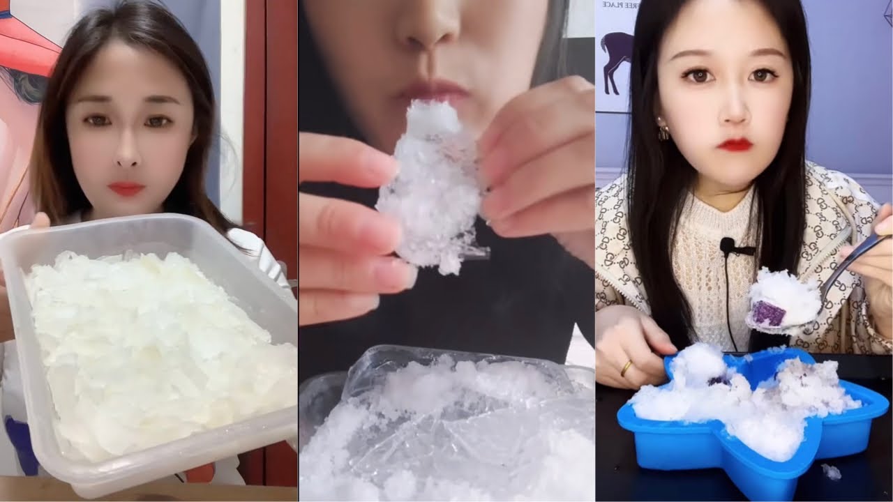 White Ice Eating ASMR | Crushed Ice | Ice Eating