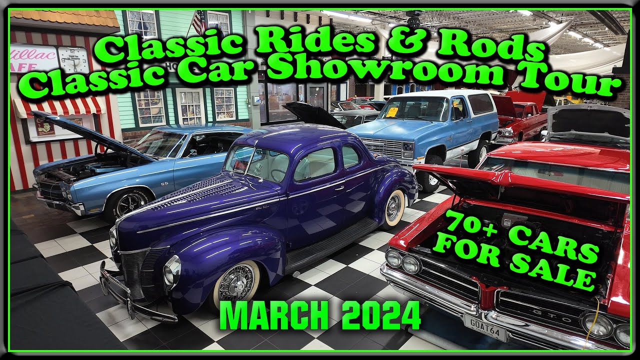 CLASSIC CARS FOR SALE - Classic Rides and Rods Lot Walk Showroom Tour - Muscle Cars - Street Rods
