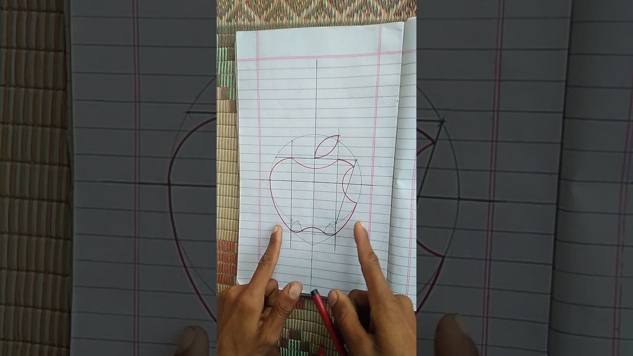 How to draw Apple false ceiling design in easy way || paper drawing