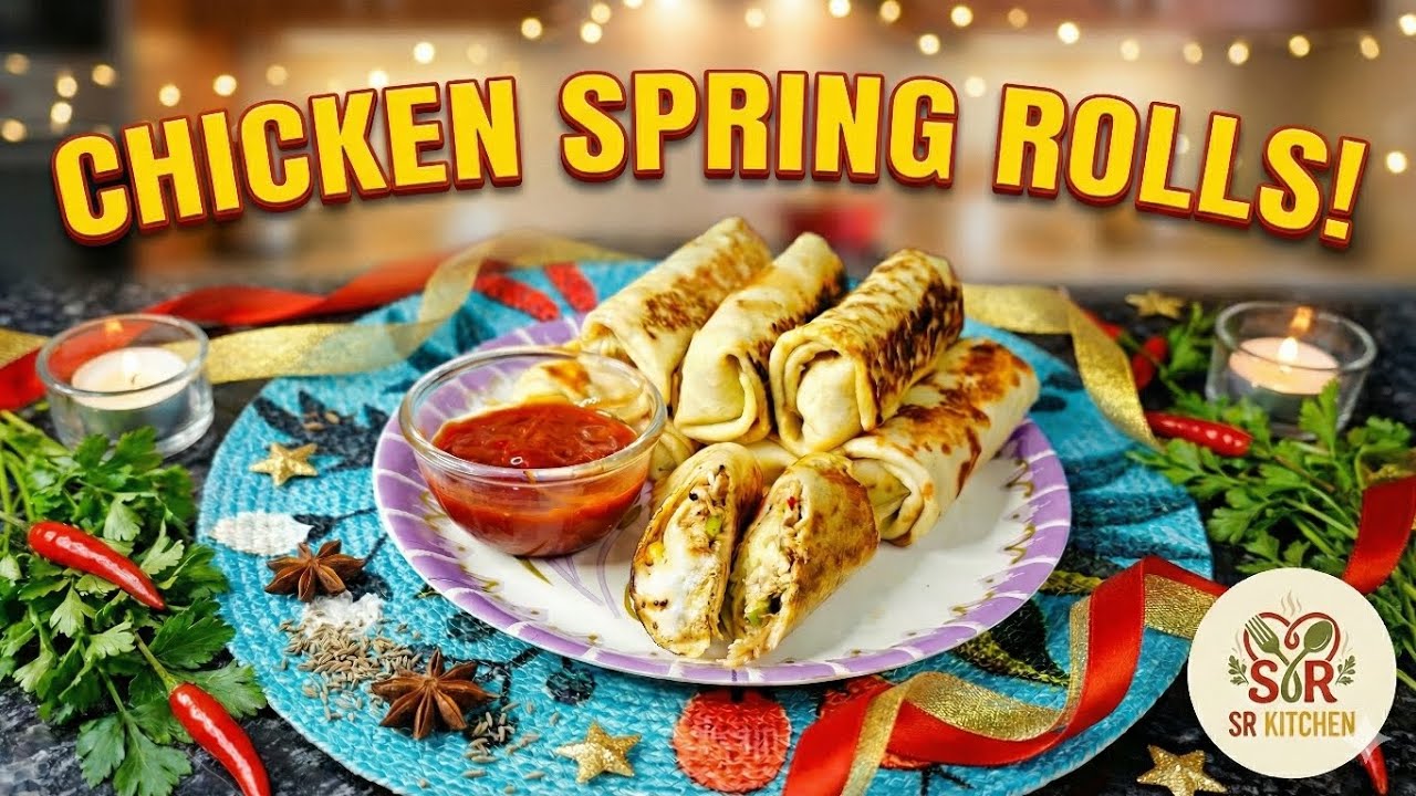 Delicious chicken cheese spring roll recipe| 10 mins easy evening snack recipe |@srkitchen96 #recipe