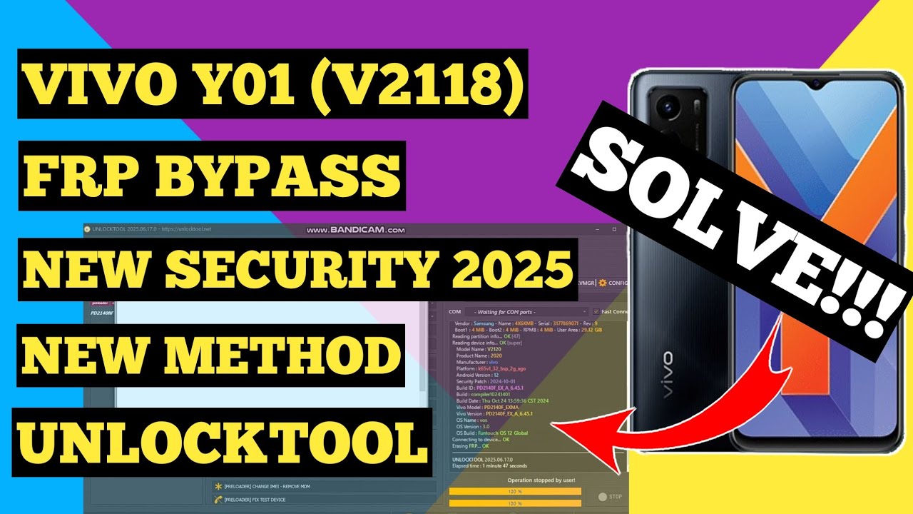 Vivo Y01 [V2118] FRP BYPASS USING UNLOCKTOOL | NEW METHOD