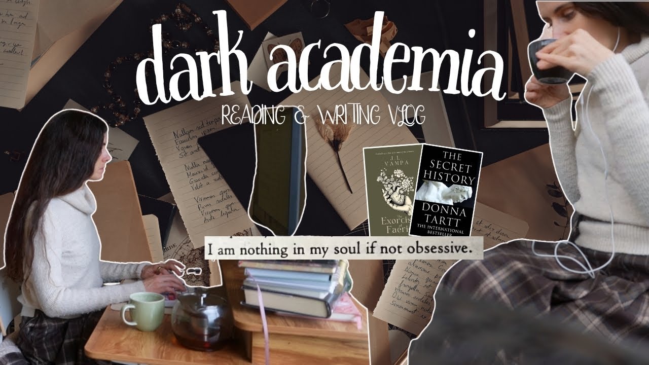cozy day in my life (reading dark academia & dark academia vibes with my writing routine) 💀🕯️📚🍂