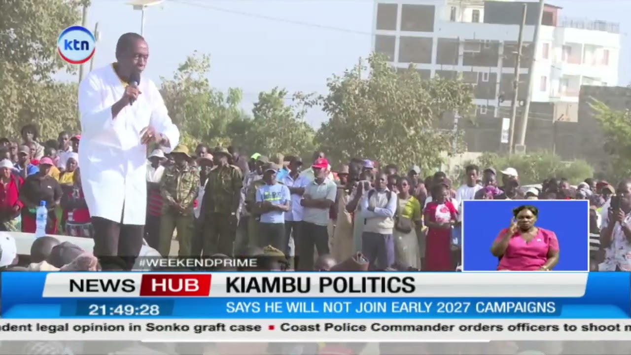 Kiambu Governor Wamatangi vows to ignore early 2027 campaign pressure