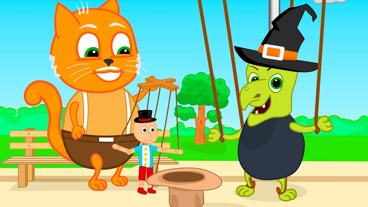 Cats Family in English - Turned into a puppet doll Cartoon for Kids