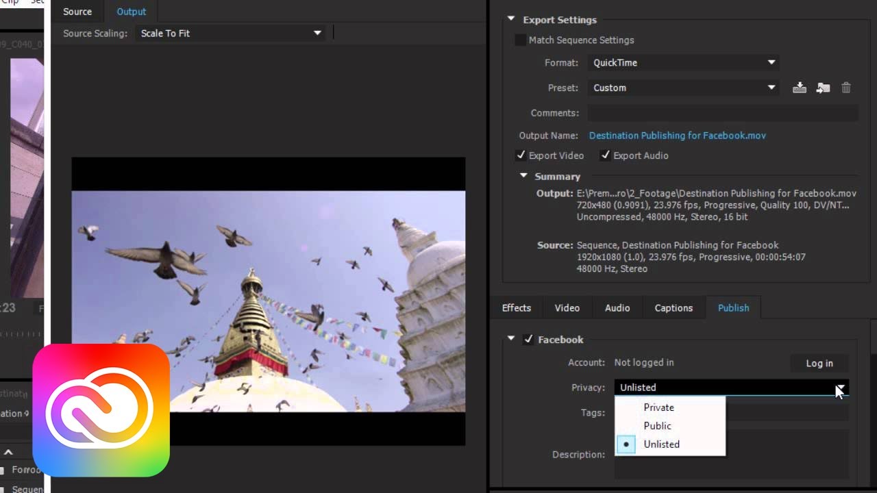 Publish to Facebook | Adobe Media Encoder CC | Creative Cloud