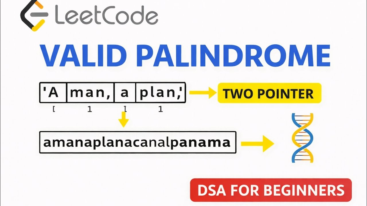 Valid Palindrome | LeetCode 125 Explained 🔥 Two Pointer Technique | Java DSA