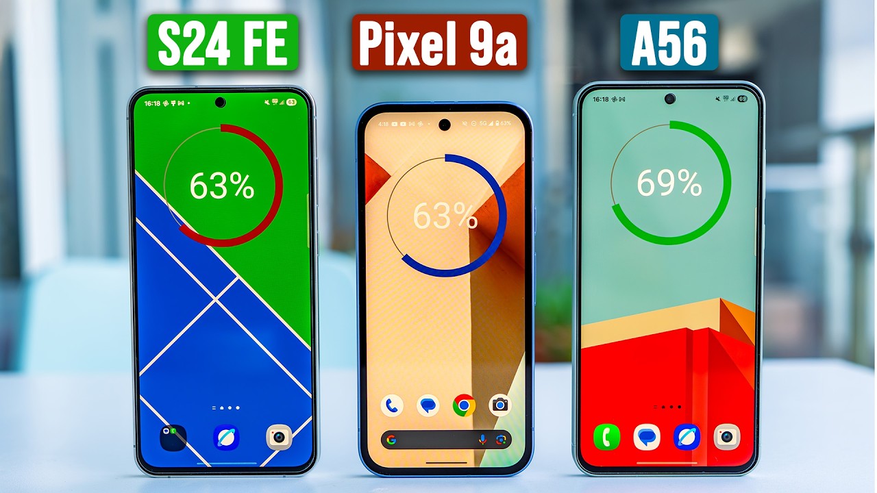 Samsung Galaxy A56 против S24 Fe против Pixel 9a: тест батареи и камеры!