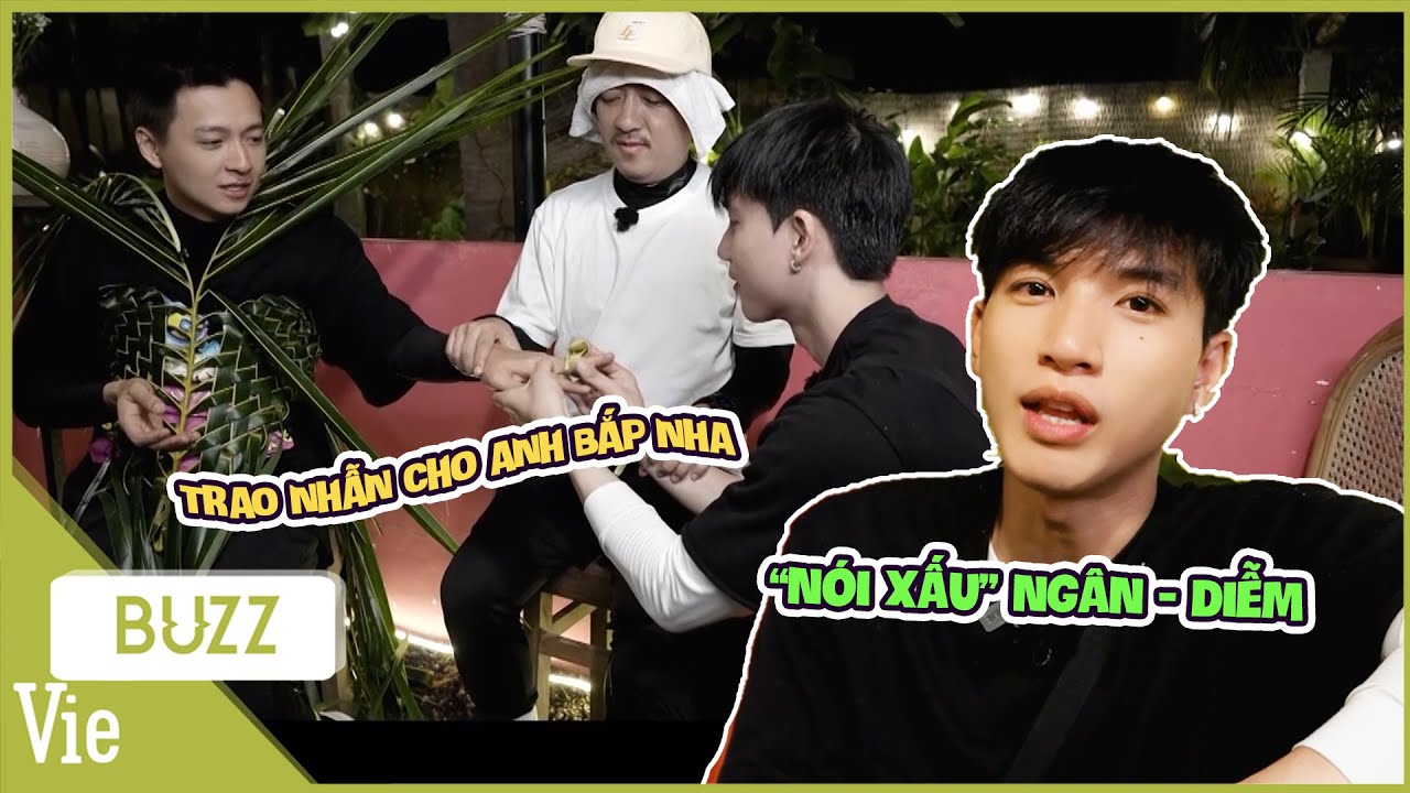 Cười sụm nụ cảnh HIEUTHUHAI tranh thủ "nói xấu" Ngân - Diễm, trao nhẫn cho Ngô Kiến Huy cực đáng yêu