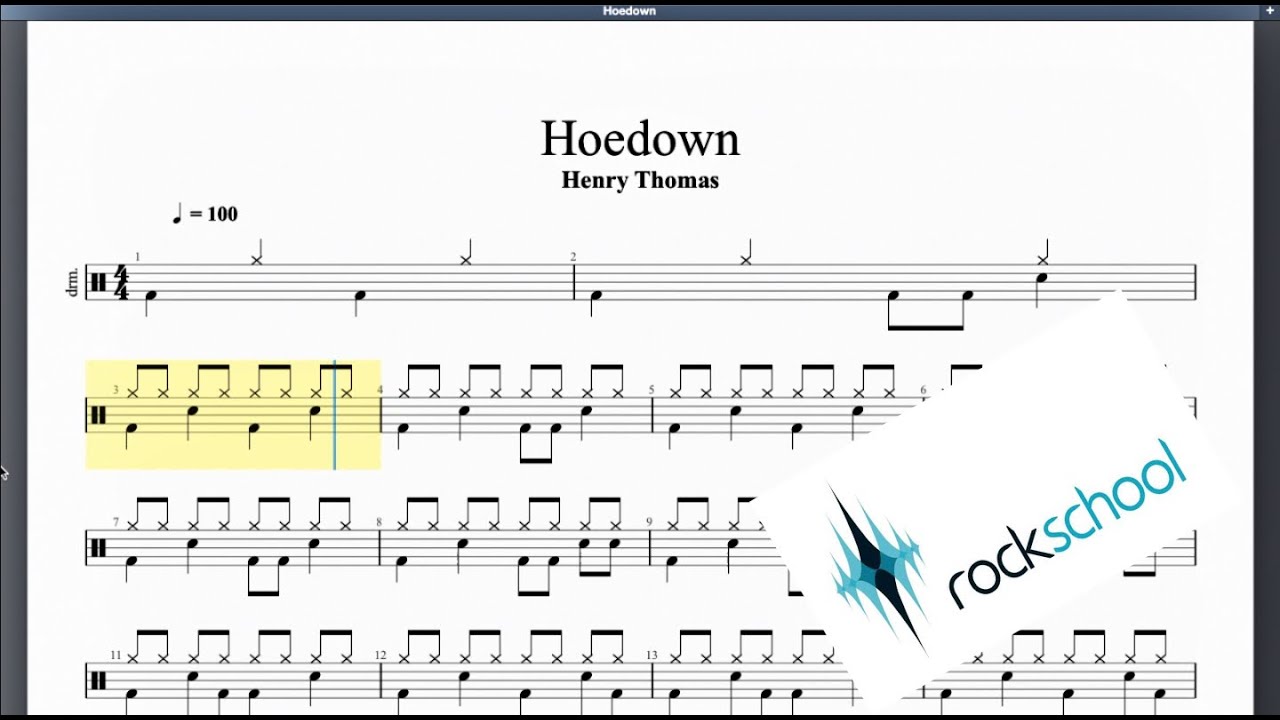 Hoedown Rockschool Debut Grade Drums