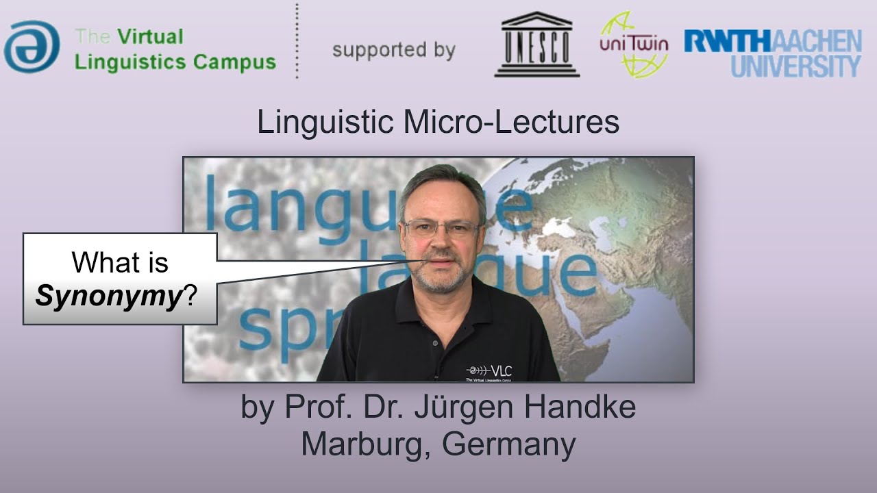 SEM_005 - Linguistic Micro-Lectures: Synonymy