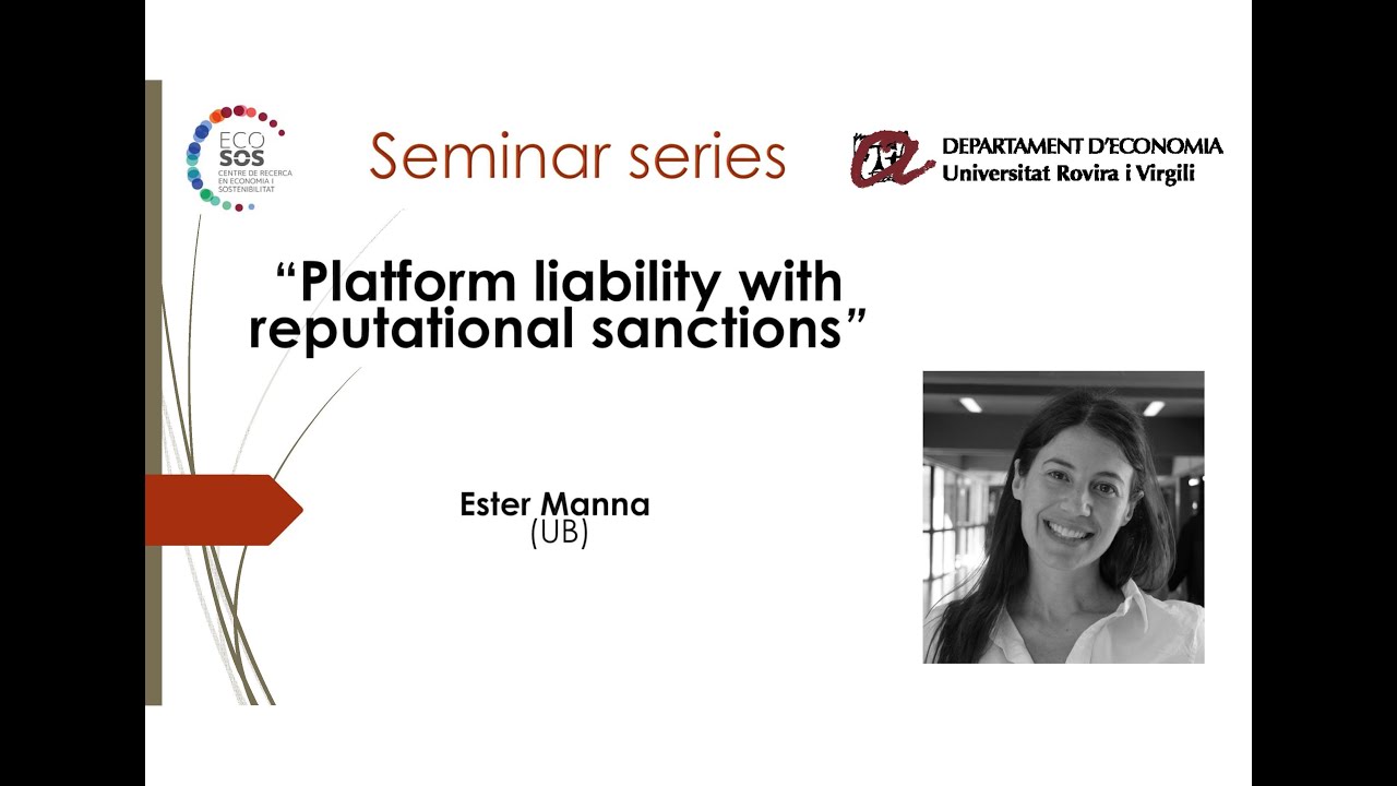 ECO-SOS & Dept. Economics Seminar Series: Ester Manna (UB)