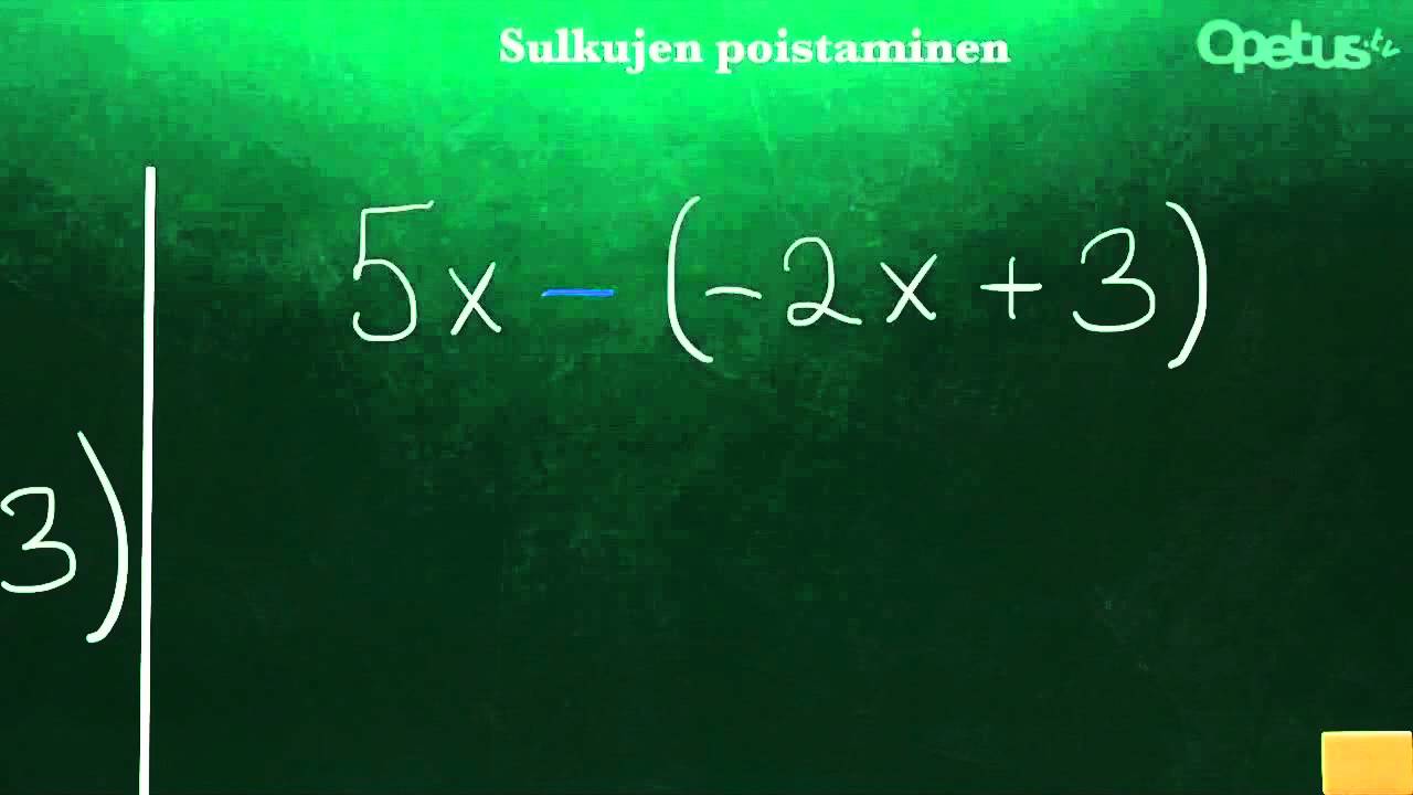 Sulkujen poistaminen