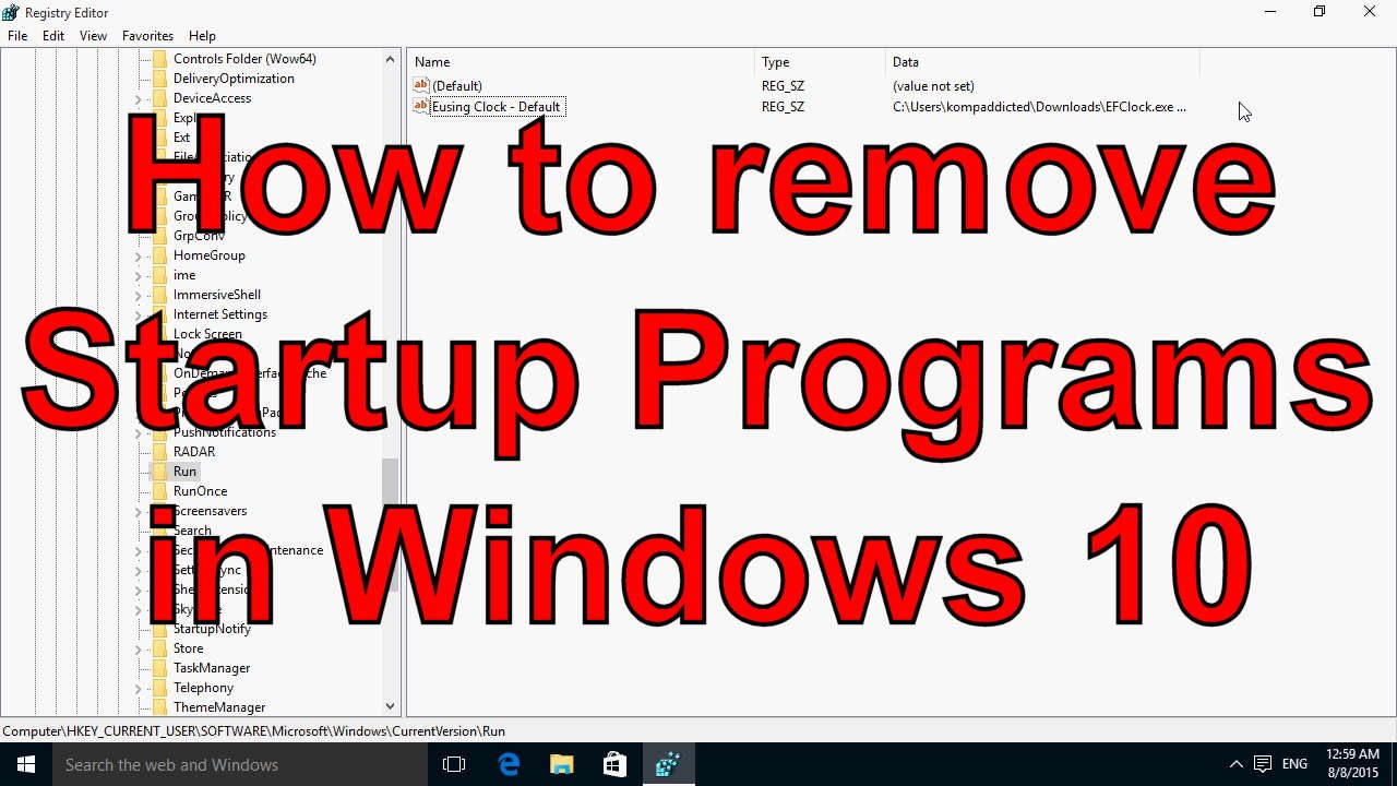 How to remove Startup Programs in Windows 10