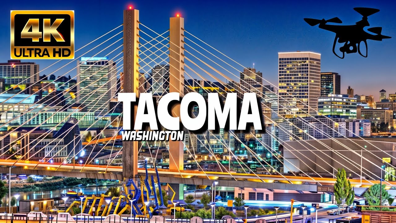 Tacoma, Washington In 4K By Drone - Amazing View Of Tacoma, Washington
