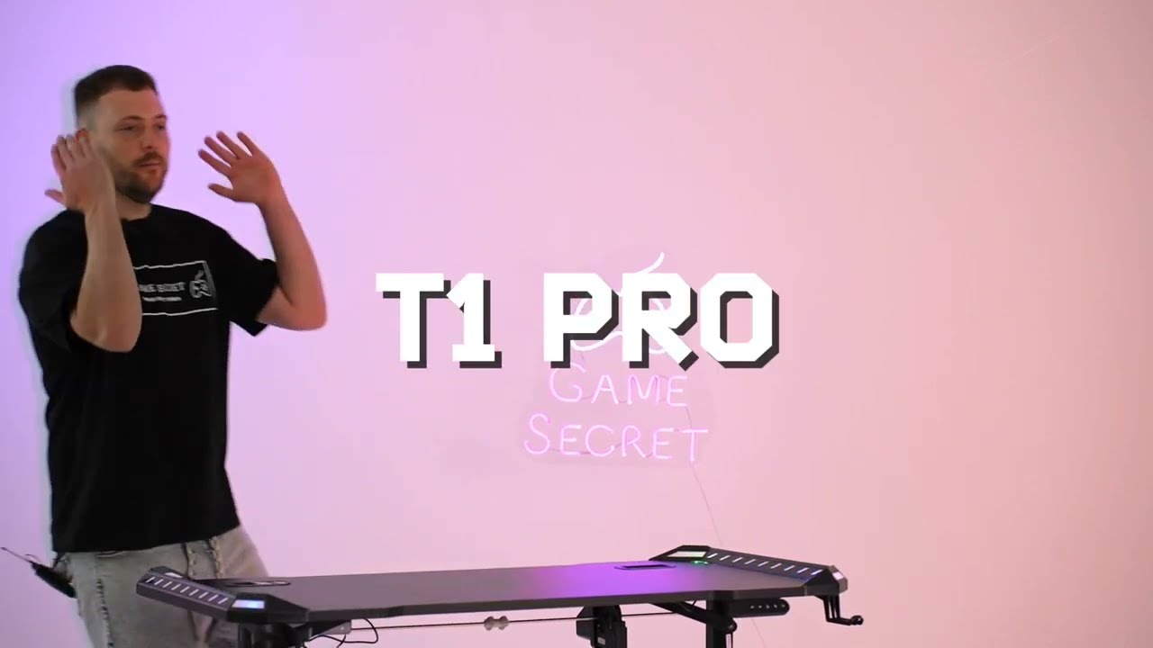 Сборка компьютерного стола с подсветкой и регулировкой высоты T1-Pro