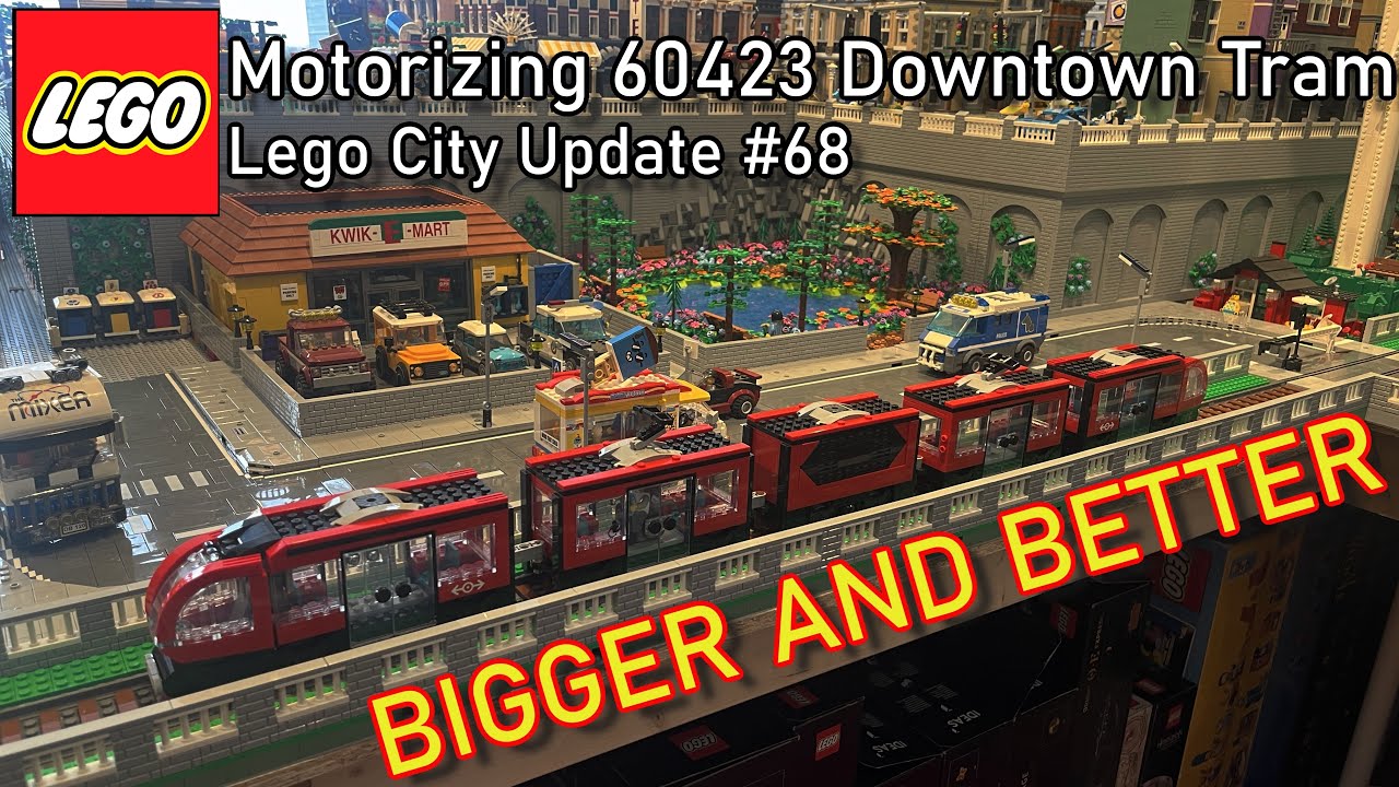 Motorizing 60423 Downtown Tram and ballasting switch and turn track - Lego City Update #68