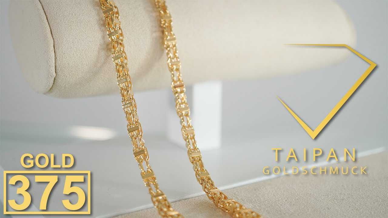 Taipan 9K 375 Gold K&auml;figkette 61cm lang 4,5mm breit