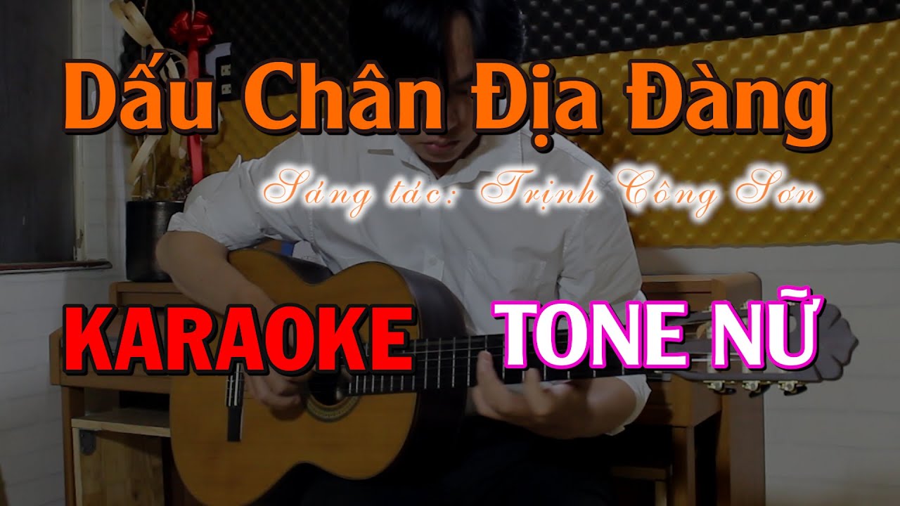 Dấu Chân Địa Đàng - Karaoke Tone Nữ - Beat Guitar