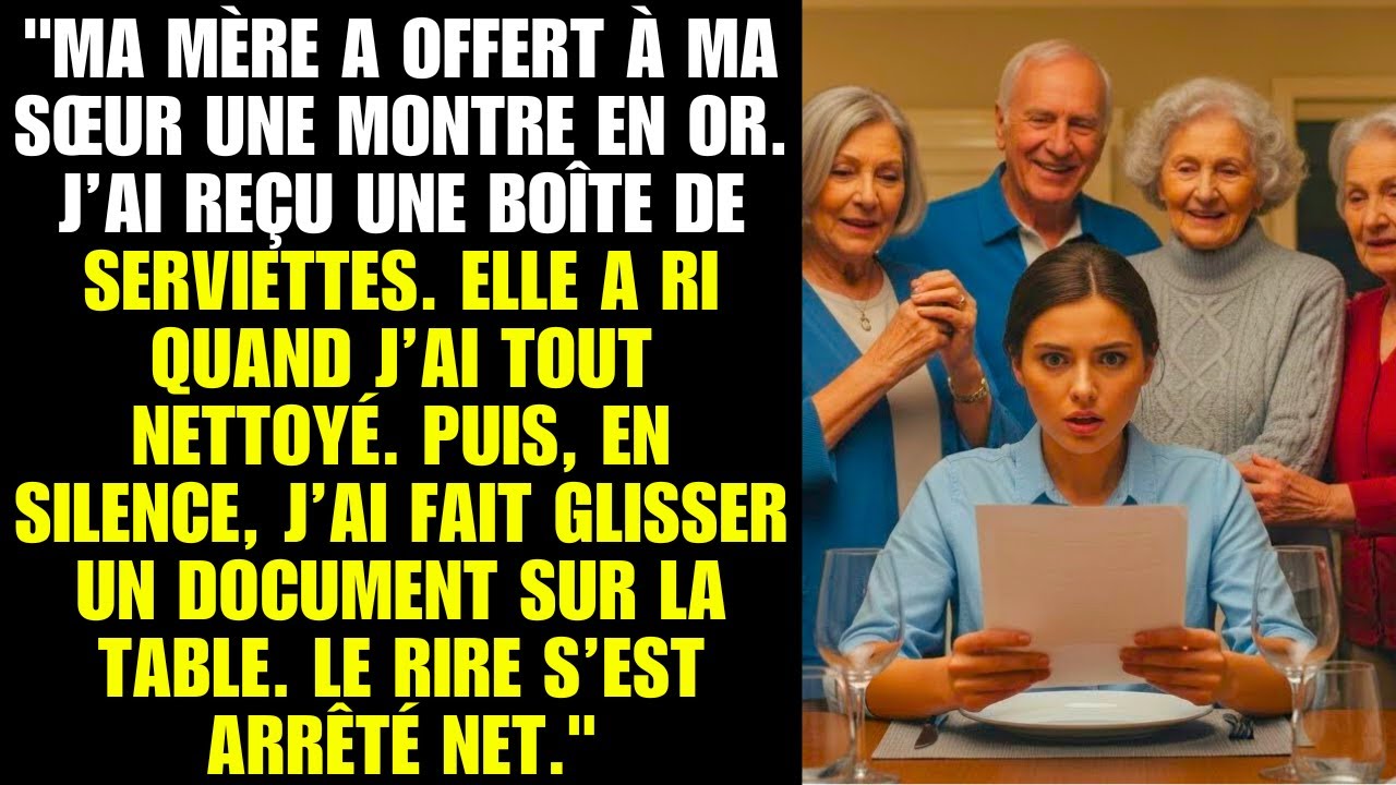De l'or pour ma sœur, des serviettes pour moi. Elle riait, mais...