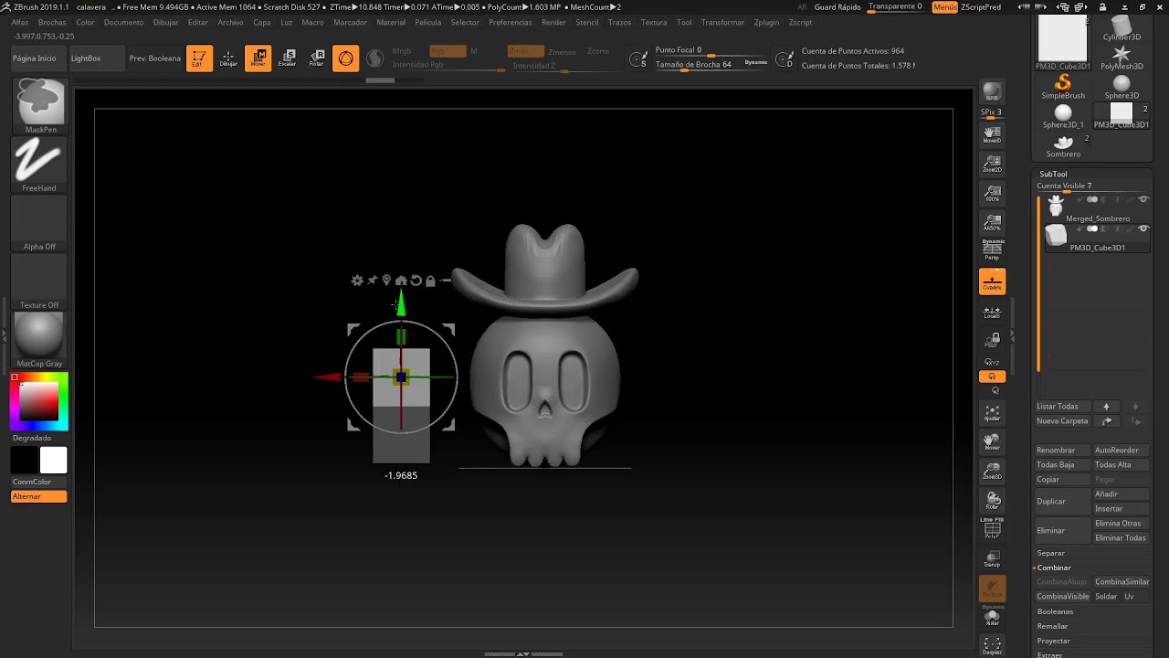 Zbrush: Medidas